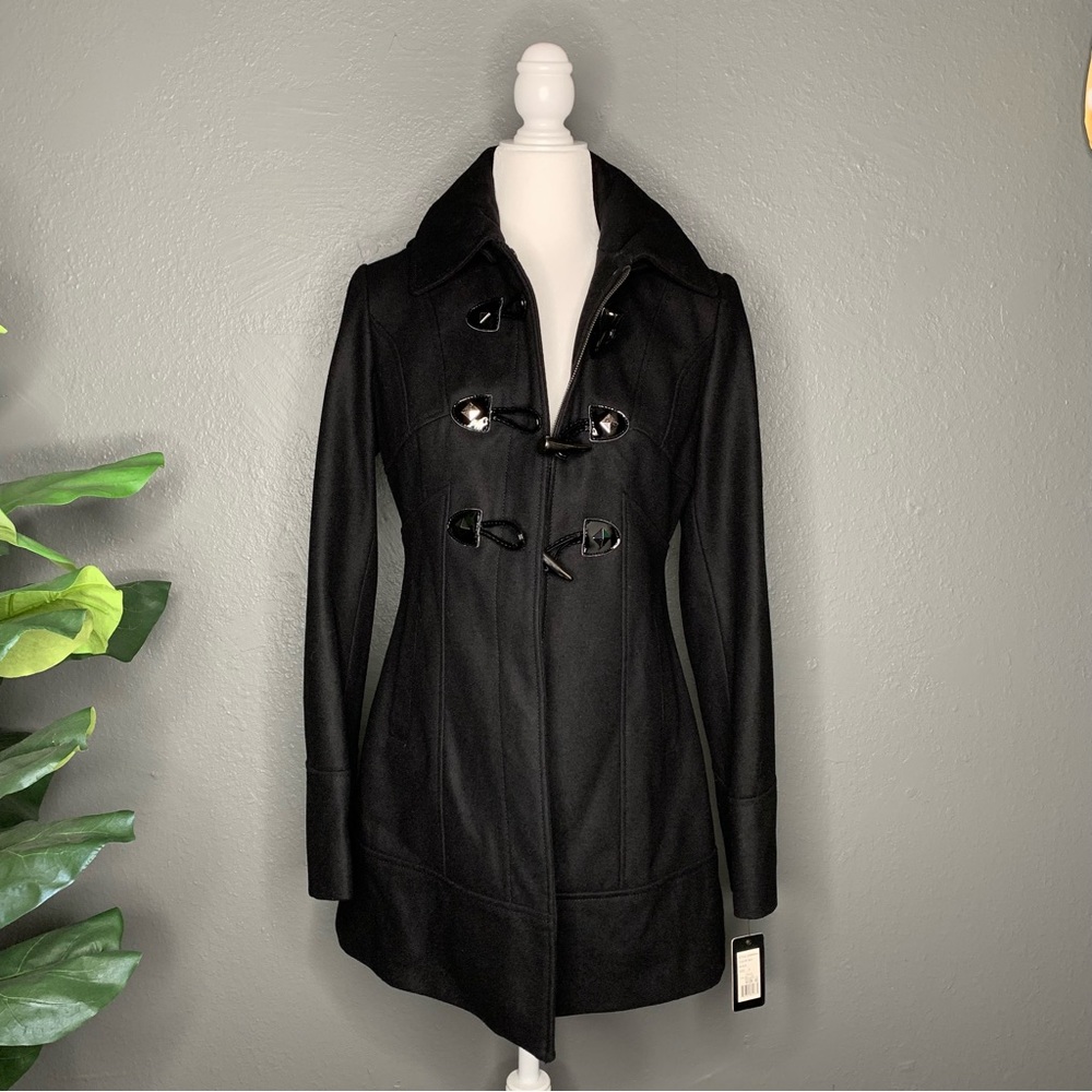 Guess Hooded Wool Toggle Coat - Picture 2 of 16